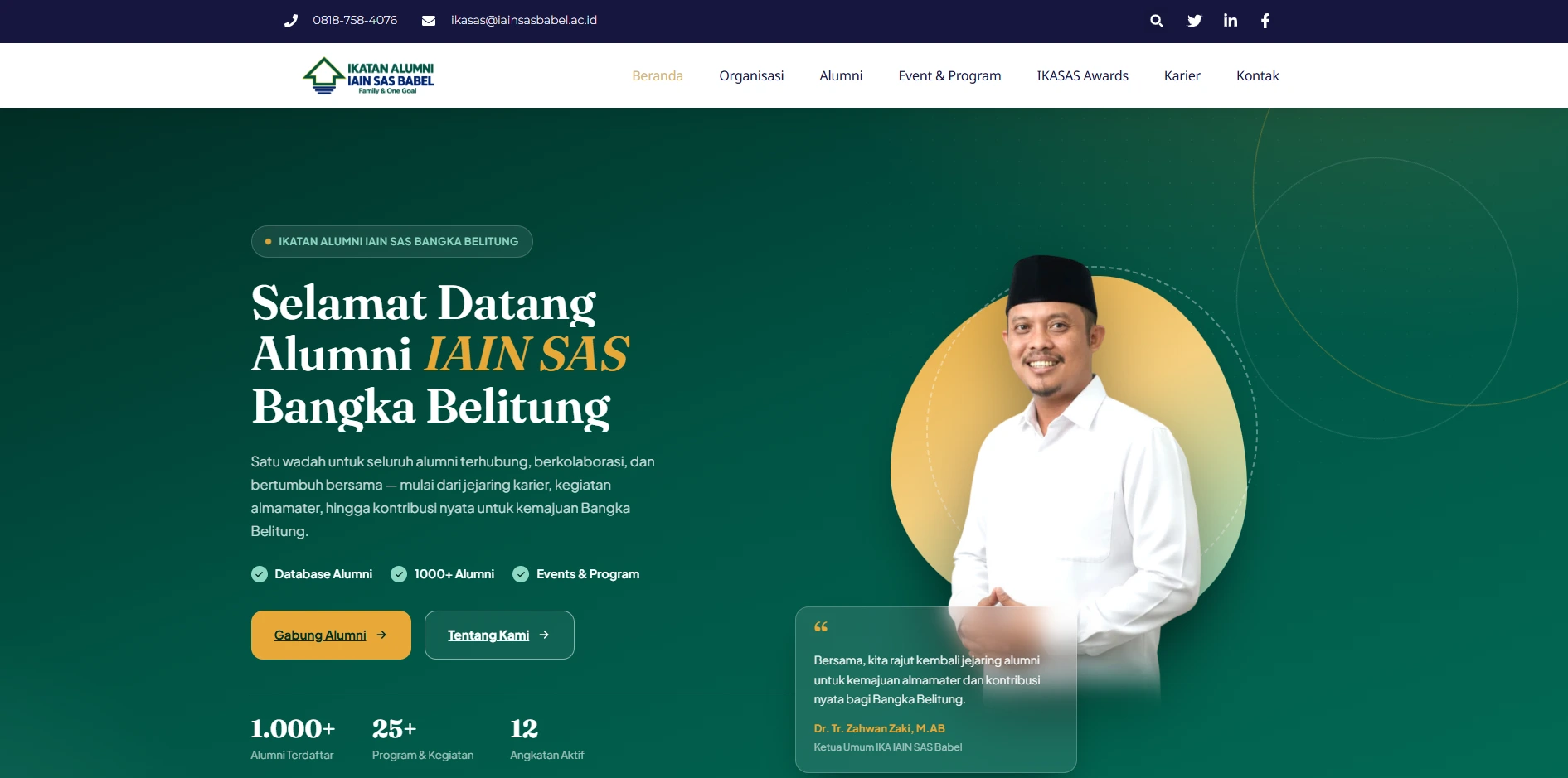 Screenshot ALUMNI IAIN SAS BABEL